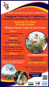 Flyer for the 2024 annual small farmers conference