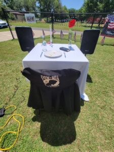 A photo of the missing service member's table from the Memorial Day ceremony