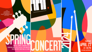 Cubism style instruments promoting the 2024 Spring Concert