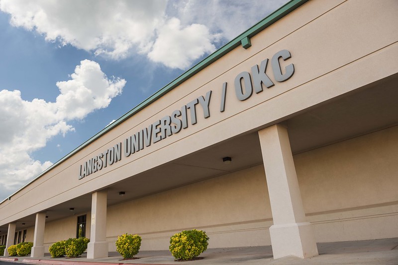 Photograph of LU-OKC Campus exterior near entranceway