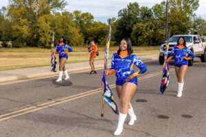 Flash of Fire Flag team members march in formation