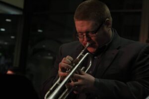 Eric Upchurch plays the trumpet