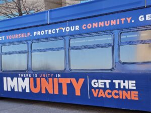 Photo of Unity In Immunity Bus Wrap Side Close Up