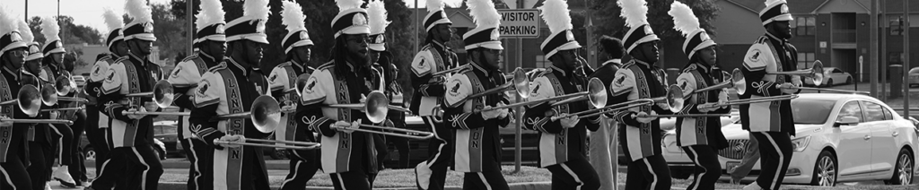 Trombone players in the Marching Pride Band