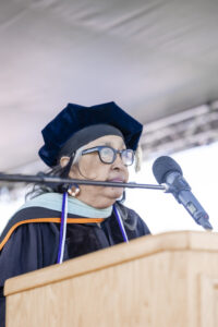 Dr. Emily Patterson Harris dressed in academic regalia