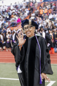 Dr. Emily Patterson Harris in academic regalia