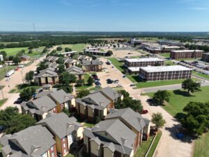 aerial photo of the Langston University campus