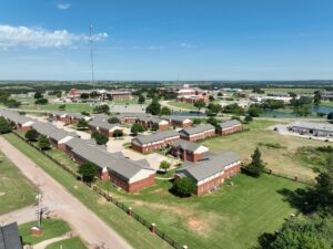 an aerial photo of the Commons Apartment Community