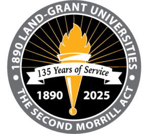Logo in Black and Gold glitter for the 135th Anniversary of the Second Morrill Act of 1890