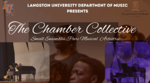 Images of musical performances with the Event title and Department of Music text