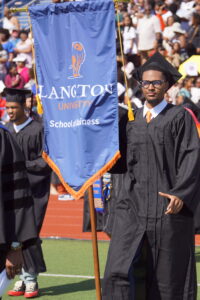 Kobe Law in graduation regalia