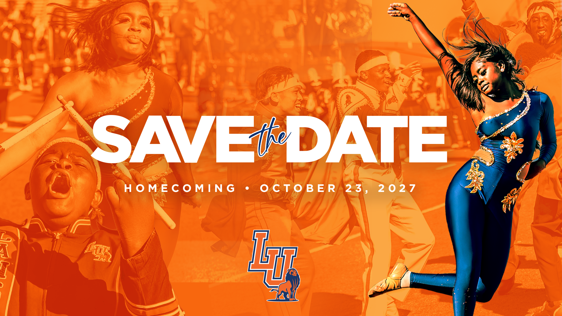 Image with the words SAVE THE DATE Oct 23, 2027 for Homecoming