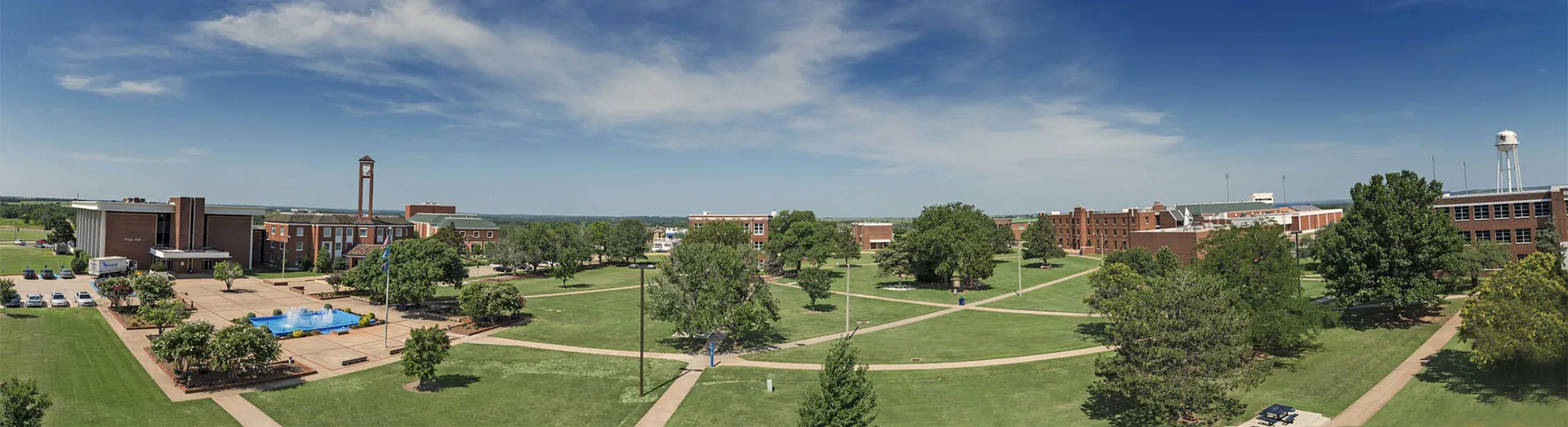 Panoramic photo of Langston University main campus